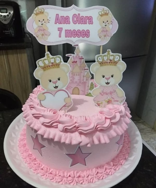 BOLO MESVERSÁRIO TEMA PRINCESA