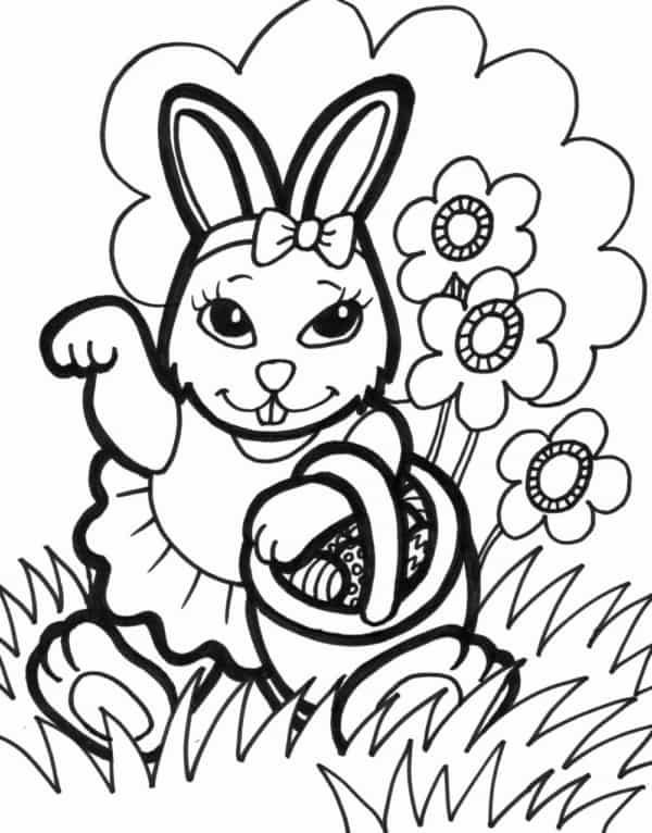 coelha da Páscoa para colorir