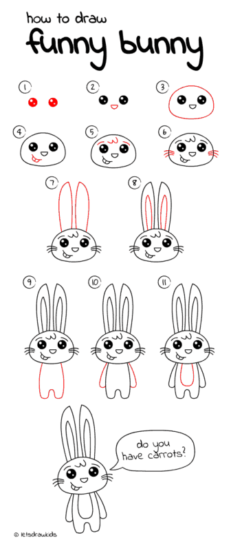 como desenhar um coelho em pé