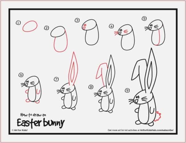 passo a passo simples para desenhar um coelho em pé