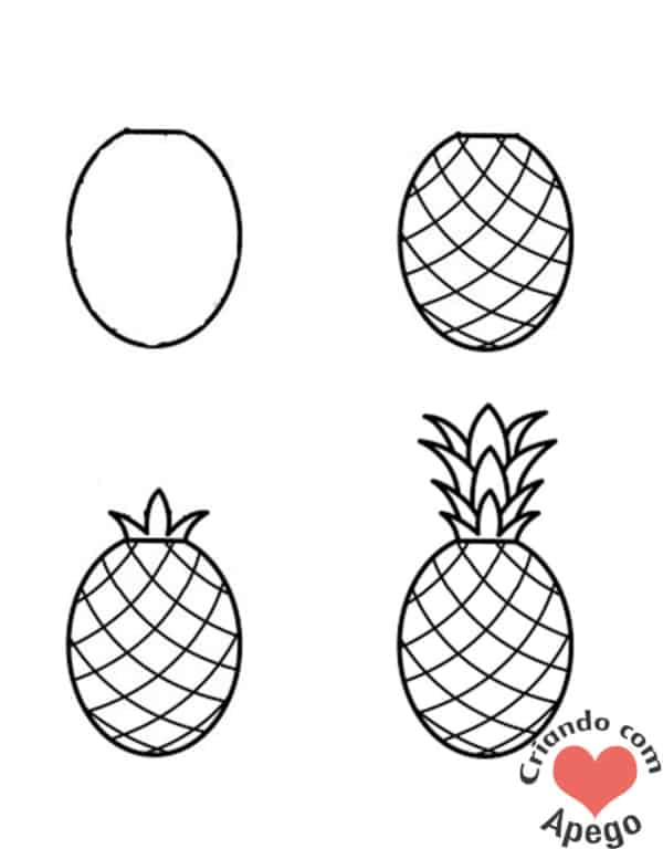 Desenhos fáceis abacaxi