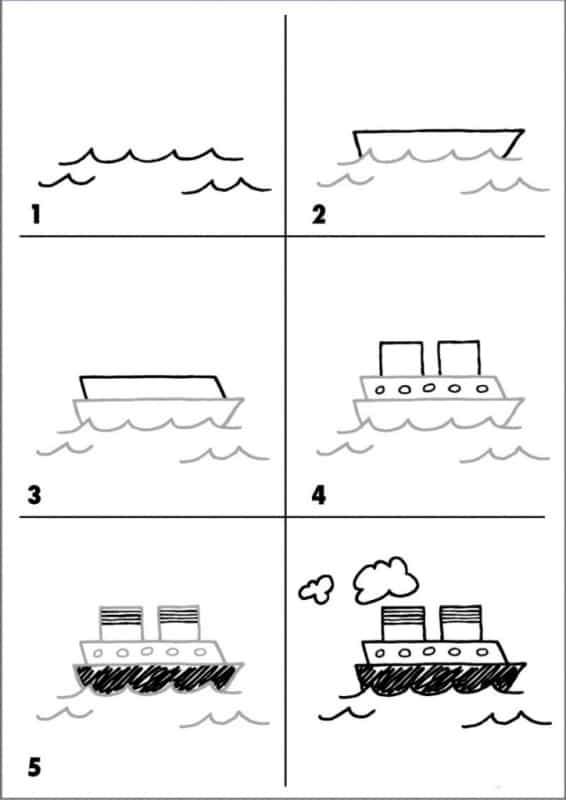 Desenhos fáceis barco
