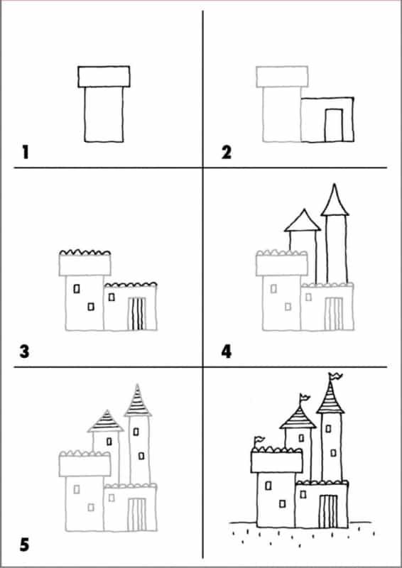 Desenhos fáceis castelo