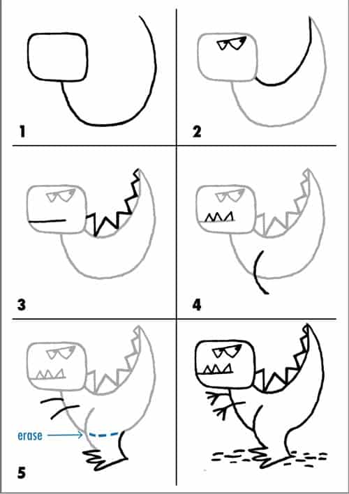 Desenhos fáceis dinossauro