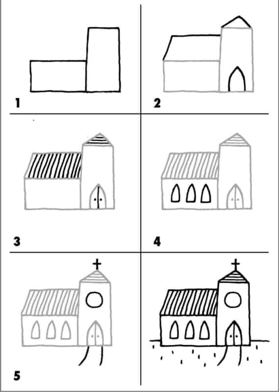 Desenhos fáceis igreja