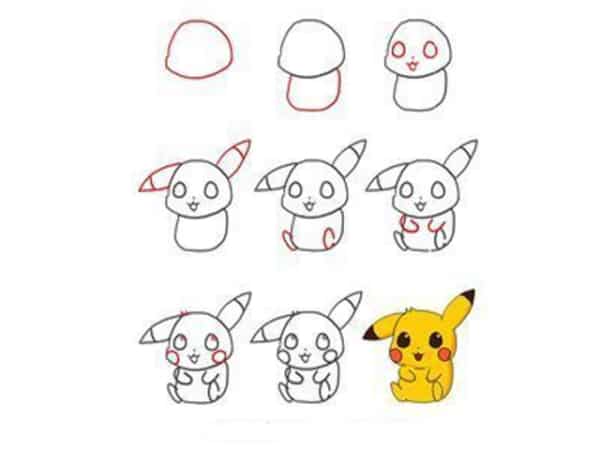 Desenhos fáceis pikachu