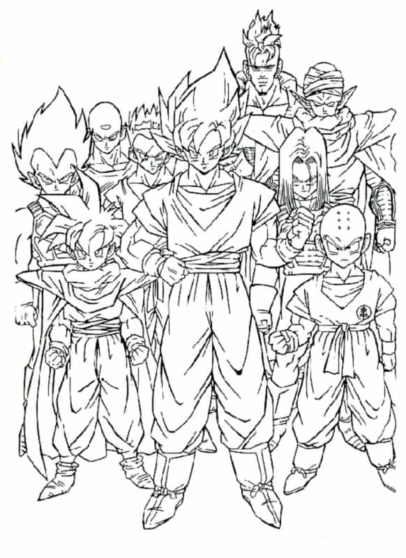 Camiseta para Colorir Dragon Ball Goku com Canetinha