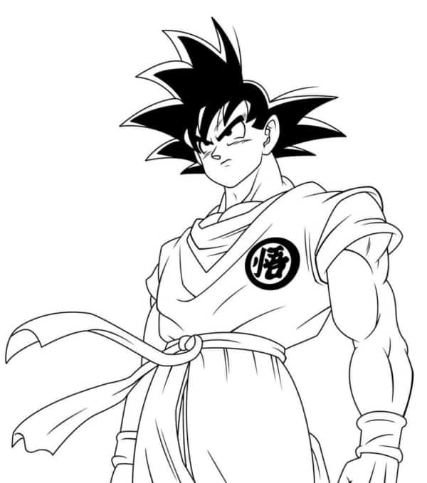 Linha arte Goku Gotenks Gohan Vegeta, lápis de desenho, branco