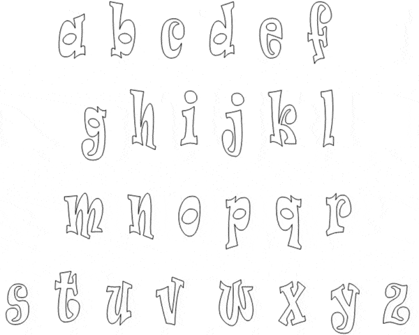 Alfabeto para colorir com letras descoladas