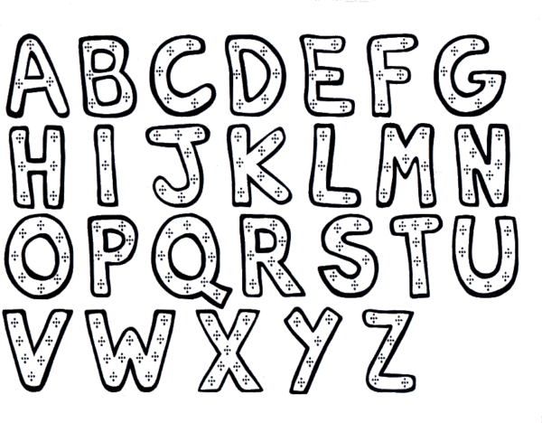 Alfabeto para colorir completo de A até Z