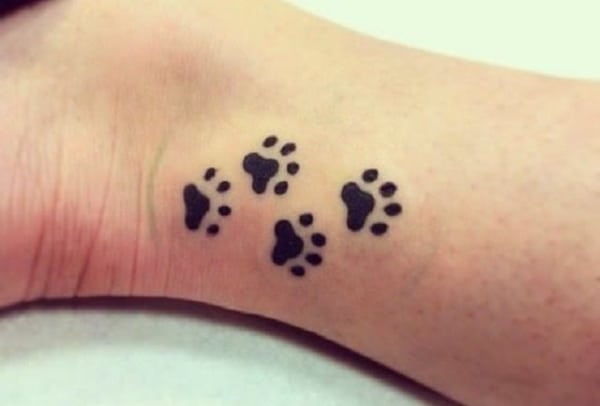 Tatuagem de patinhas para homenagear cachorros