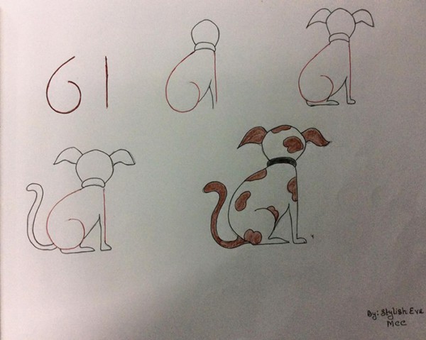 Como desenhar animais com números cachorro