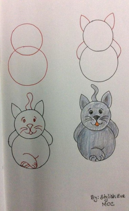 Como desenhar animais com números gato