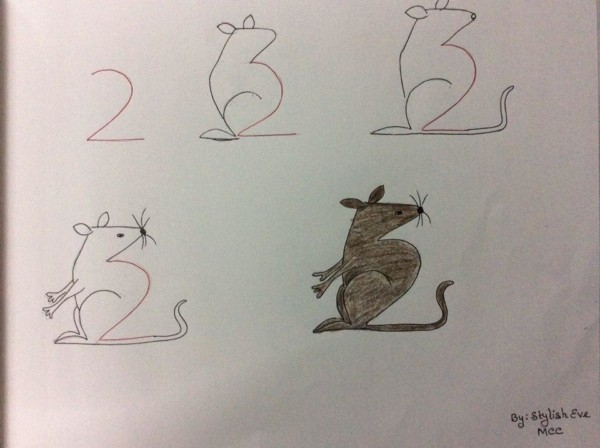 Como desenhar animais com números rato