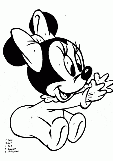 Desenho da Minnie para colorir na versão baby