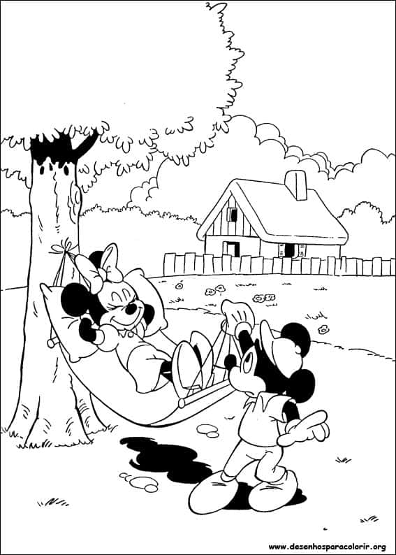 Desenhos da Minnie e Mickey para pintar
