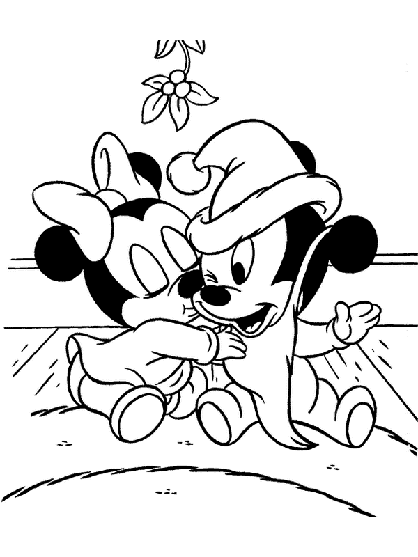 Mickey e Minnie babys para colorir