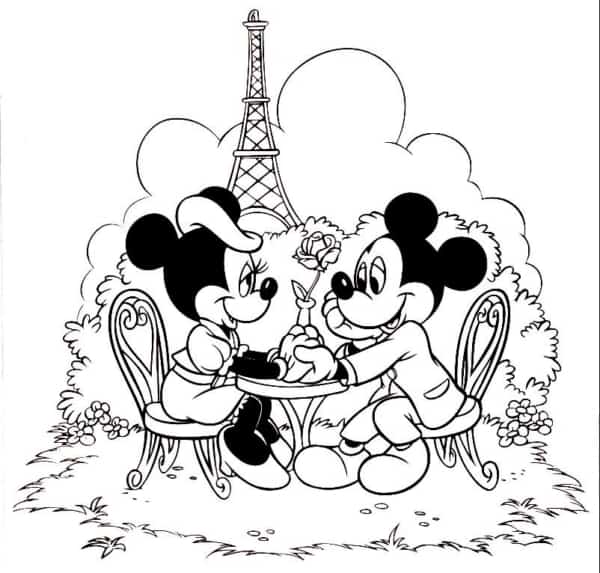 Mickey e Minnie para colorir e divertir as crianças