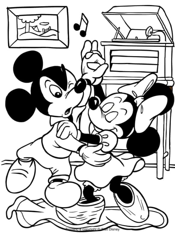 Minnie e Mickey para colorir e se divertir