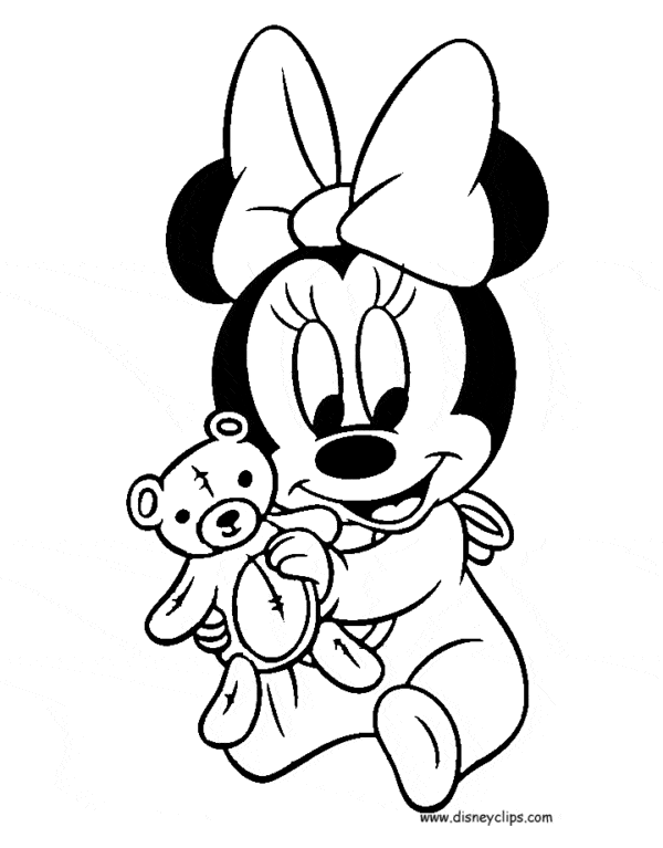 Modelo da Minnie para colorir na versão baby