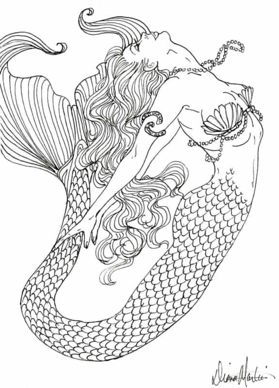 Desenhos para colorir de cabeça de sereia com lanterna - Desenhos para  colorir gratuitos para impressão