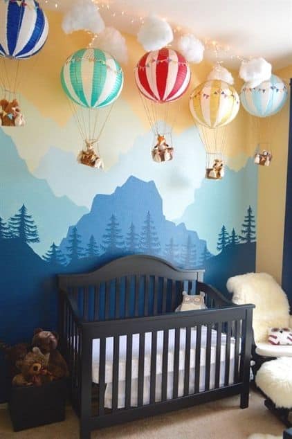 temas para quarto de bebê balão colorido