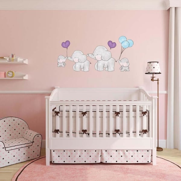 temas para quarto de bebê elefante rosa lindo
