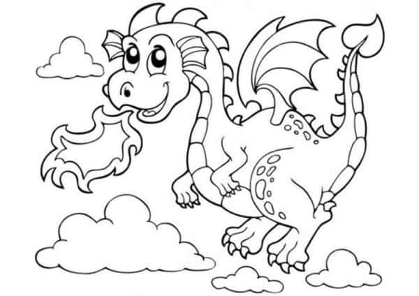 Desenho de Dragão infantil para Colorir - Colorir.com