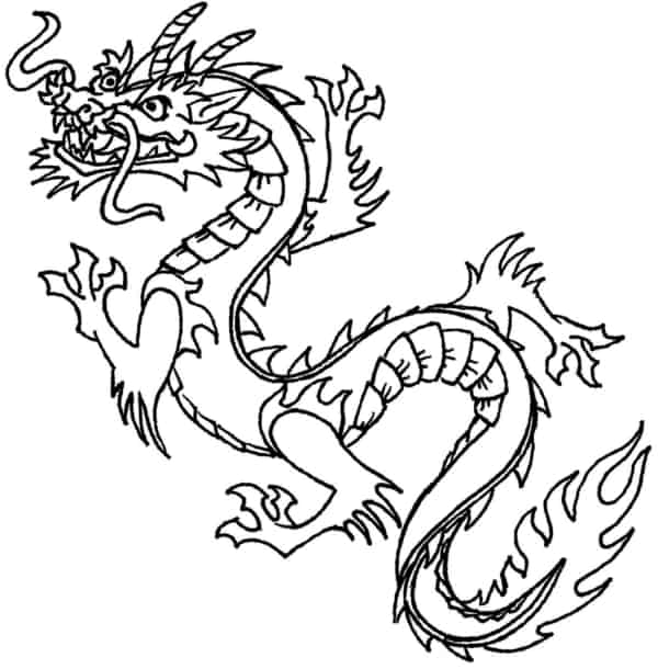 desenho de dragão chinês para imprimir