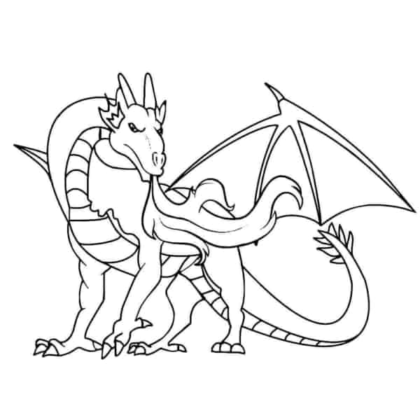 desenho de dragão com asas para imprimir