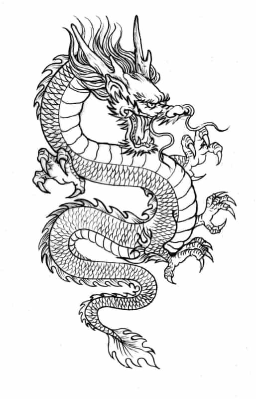 desenho de dragão para imprimir grátis