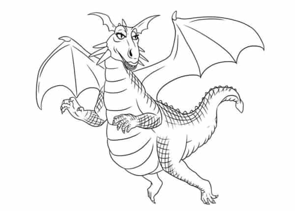 desenho de dragão do shrek para pintar