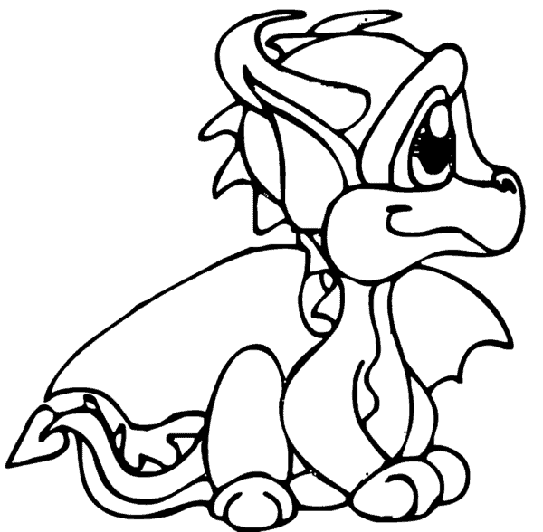 desenho de filhote de dragão para pintar