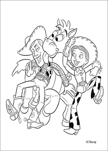 desenho Jessie e Woody para pintar