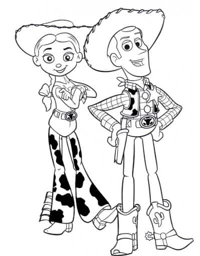 desenho Jessie com Woody para colorir