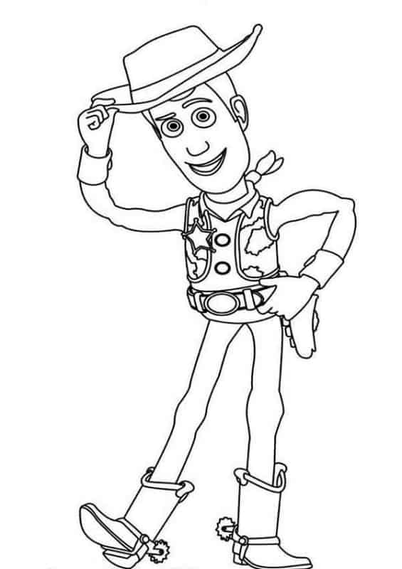desenho simples do Woody para imprimir e pintar