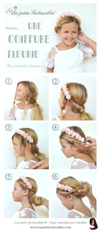 55 Modelos de Penteados para Floristas de Casamento  Penteado para  florista, Penteado infantil para festa, Penteados infantis