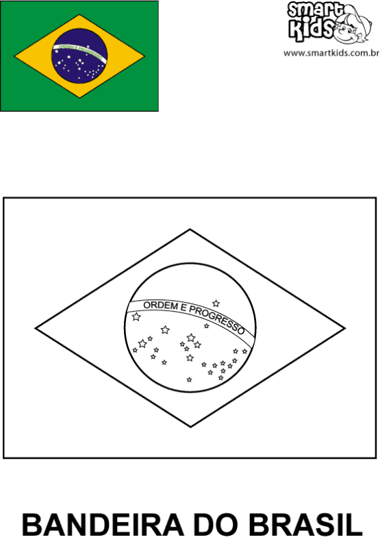 desenho da bandeira nacional para colorir