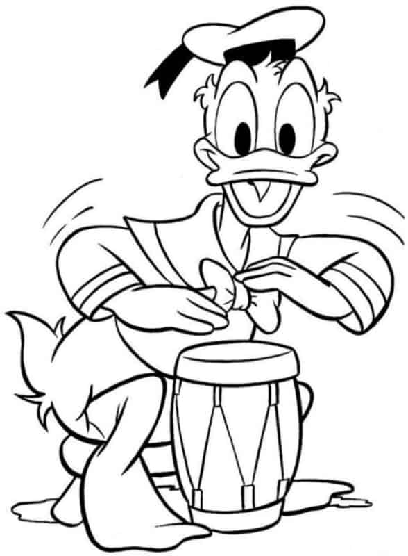desenho divertido do Pato Donald para colorir