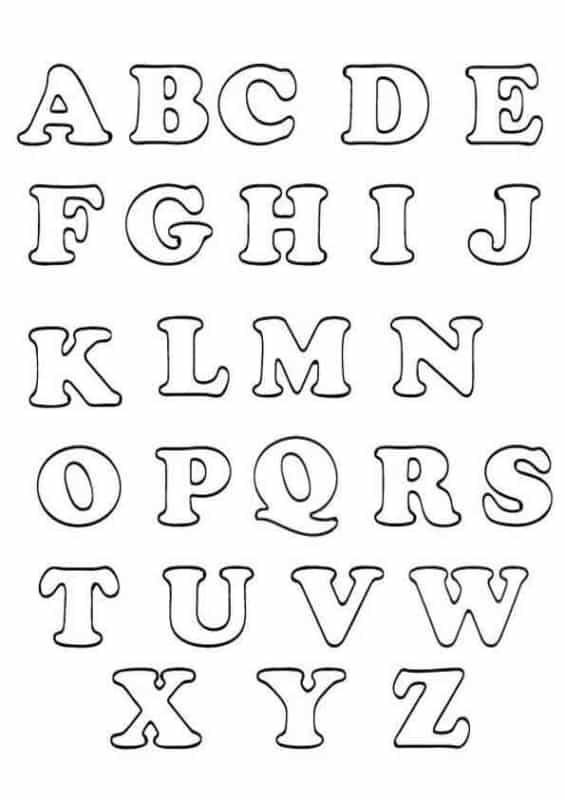 letras simples para colorir