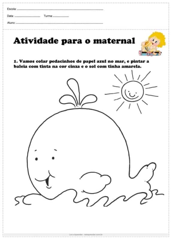 atividade de maternal para imprimir gratis e colorir