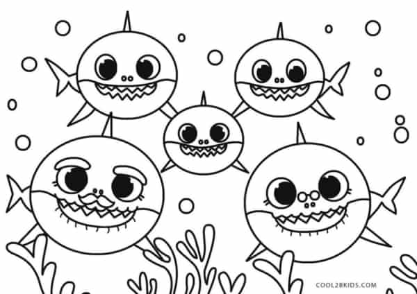 desenho para imprimir gratis familia baby shark