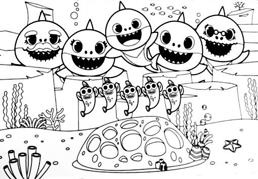 50+ Desenhos do Baby Shark para colorir - Dicas Práticas