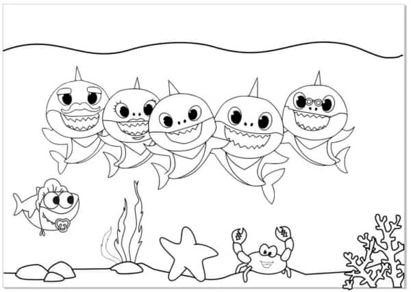 desenho da familia baby shark para imprimir
