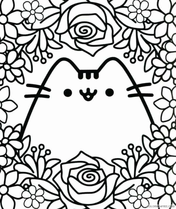 Desenho para colorir Kawaii : Gatos 14