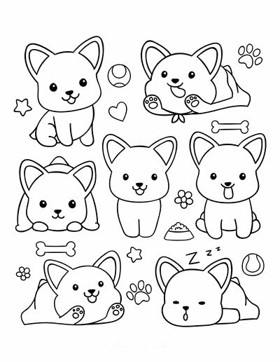 desenho de cachorrinhos para colorir