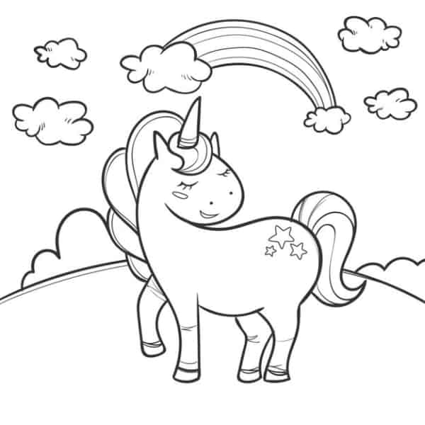 desenho de unicornio fofo