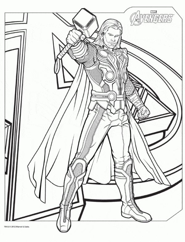 Desenho do Thor para colorir