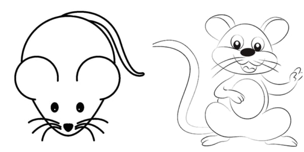 desenhos simples de rato para colorir