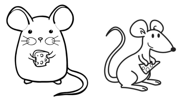 desenhos de ratos com queijo para colorir